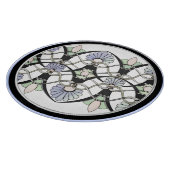 Jugendstil-Pastell-Muscheln, Lilien und Schwarze A Schneidebrett (Ecke)