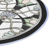 Jugendstil-Pastell-Muscheln, Lilien und Schwarze A Schneidebrett (Ecke)