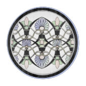 Jugendstil-Pastell-Muscheln, Lilien und Schwarze A Schneidebrett (Vorderseite)