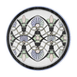 Jugendstil-Pastell-Muscheln, Lilien und Schwarze A Schneidebrett