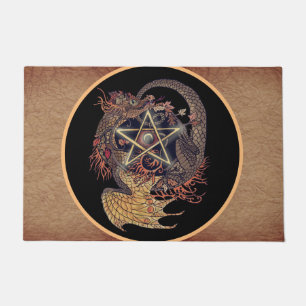 Jugendstil-Pentagramm Dragon Fußmatte