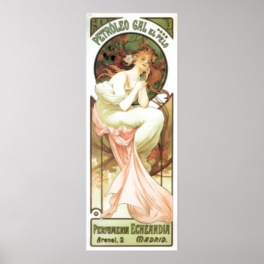Jugendstil Petroleum gal Madrid Alphonse Mucha Poster (Vorne)