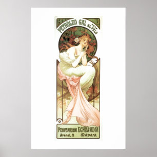 Jugendstil Petroleum gal Madrid Alphonse Mucha Poster