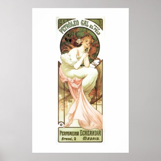 Jugendstil Petroleum gal Madrid Alphonse Mucha Poster (Vorne)