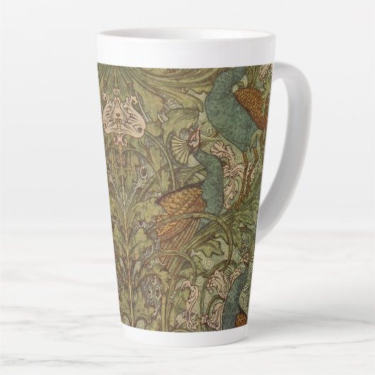 Jugendstil-Pfau-Blume-Jacquard Milchtasse (Rechte Ecke)