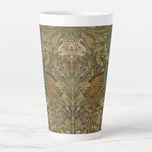 Jugendstil-Pfau-Blume-Jacquard Milchtasse (Vorderseite)