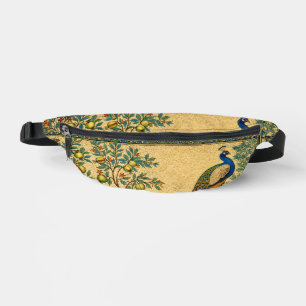 Jugendstil Pfau Botanische Illustration Bauchtasche