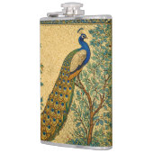 Jugendstil Pfau Botanische Illustration Flachmann (Links)