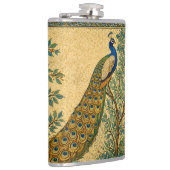 Jugendstil Pfau Botanische Illustration Flachmann (Rechts)