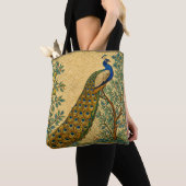 Jugendstil Pfau Botanische Illustration Tasche (Von Nahem)