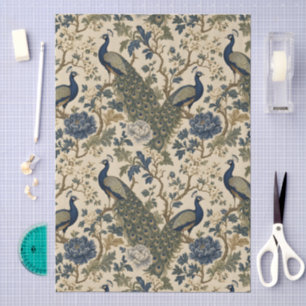 Jugendstil Pfau Botanisches Muster Seidenpapier