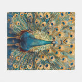 Jugendstil Pfau Fleecedecke (Vorderseite (Horizontal))