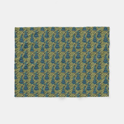Jugendstil Pfau Nahtloses Muster | Vintage Fleecedecke (Vorderseite (Horizontal))