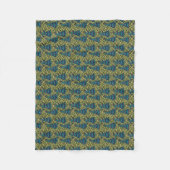 Jugendstil Pfau Nahtloses Muster | Vintage Fleecedecke (Vorderseite)