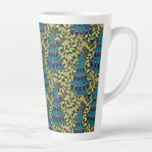 Jugendstil Pfau Nahtloses Muster Vintage Milchtasse