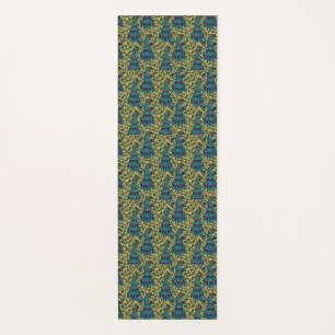 Jugendstil Pfau Nahtloses Muster Vintage Yogamatte