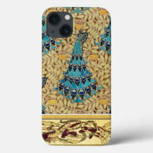 Jugendstil Pfau Textil Deco Verneuil Blau Case-Mate iPhone Hülle