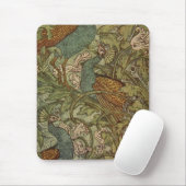 Jugendstil-Pfau und Blume-Jacquard Mousepad (Mit Mouse)