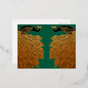 Jugendstil Pfau Will Bradley Folien Feiertagspostkarte