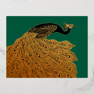 Jugendstil Pfau Will Bradley Folien Feiertagspostkarte