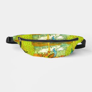 Jugendstil Pfauen und Schwäne Bauchtasche