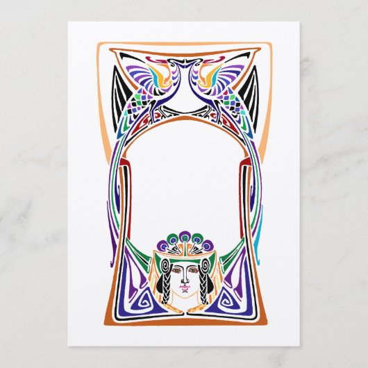 Jugendstil-Pfauendesign (Vorderseite)