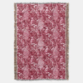 Jugendstil-Pfauendruckerei, Burgund Wein Decke (Vorderseite Vertikal)