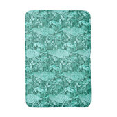 Jugendstil-Pfauendruckerei, Türkis und Aqua Badematte (Vorderseite Vertikal)