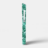 Jugendstil-Pfauendruckerei, Türkis und Aqua Case-Mate iPhone Hülle (Rückseite / Links)