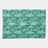 Jugendstil-Pfauendruckerei, Türkis und Aqua Handtuch (Horizontal)