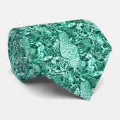 Jugendstil-Pfauendruckerei, Türkis und Aqua Krawatte (Gerollt)