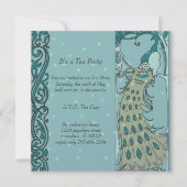 Jugendstil-Pfauenessen Einladung (Vorderseite)