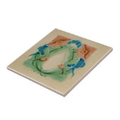 Jugendstil Pfirsich Minze Aquamarin Flora Antiquit Fliese (Seite)