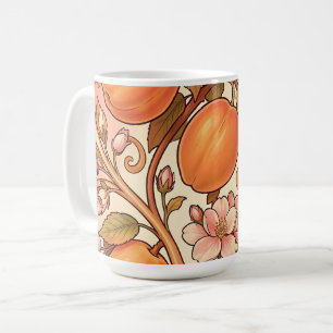 Jugendstil-Pfirsichblüten-Ornament Kaffeetasse