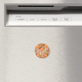 Jugendstil-Pfirsichblüten-Ornament Magnet (In Situ (Geschirrspüler))