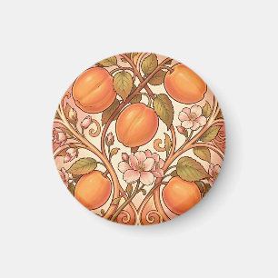 Jugendstil-Pfirsichblüten-Ornament Magnet