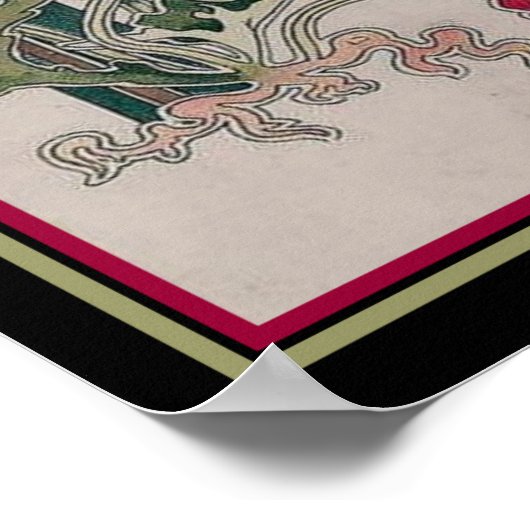 Jugendstil "Poppies" Print Poster (Ecke)