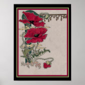 Jugendstil "Poppies" Print Poster (Vorne)