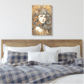 Jugendstil-Portrait Vintage Frauen Leinwanddruck (Insitu (Schlafzimmer))
