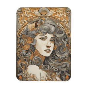 Jugendstil-Portrait Vintage Frauen Magnet