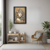 Jugendstil-Portrait Vintage Frauen Poster