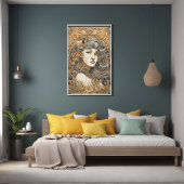 Jugendstil-Portrait Vintage Frauen Poster