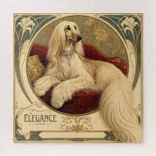 Jugendstil-Porträt eines Afghan Hounds Puzzle