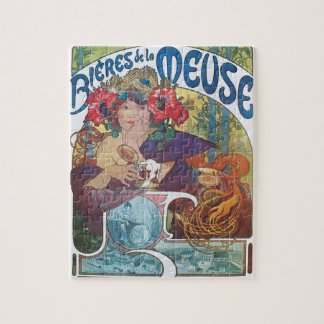 Jugendstil-Poster von Alphonse Mucha Bier Girl Puzzle