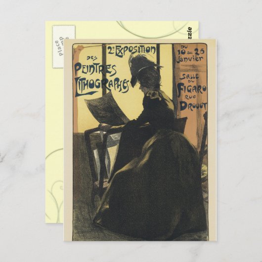 Jugendstil-Postkarte - Ausstellung Postkarte (Vorne/Hinten)