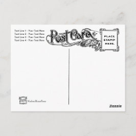 Jugendstil-Postkarte zurück, individuell einstellb Postkarte