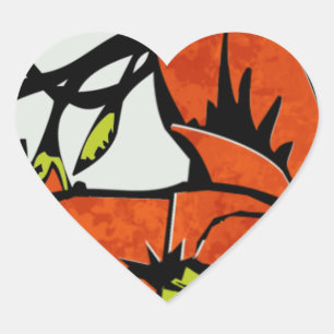 Jugendstil-Pupien (herzförmige Sticker) Herz-Aufkleber