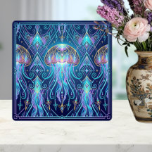 Jugendstil Qualle Kosmischer Ozean Muster Lila