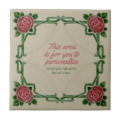 Jugendstil-Rahmen-Rose Repro Tile zu personalisier Fliese (Vorderseite)
