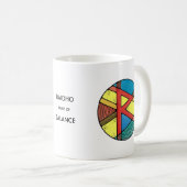 Jugendstil-Raidho-Runen-Tasse – BALANCE! Kaffeetasse (VorderseiteRechts)